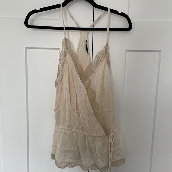 Cream American eagle peplum tank - Picture 1 of 3